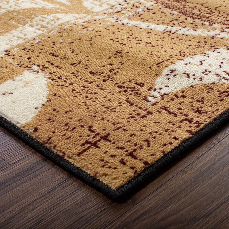 Superior Indoor Area Rug, Jute Backed, Perfect for Entryway, Office, Living/Dining Room, Bedroom, Kitchen, Floor, Modern Floral Patchwork Decor, Pastiche Collection, 7' x 9', Burgundy - Image 6
