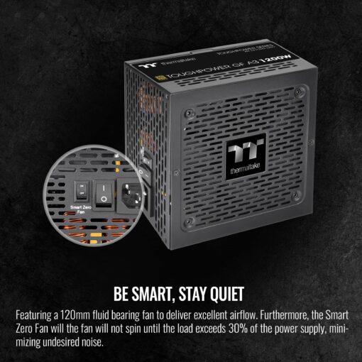 Thermaltake Toughpower GF A3 1200W, True 600W 12VHPWR Connectors on PSU & NVIDIA RTX 40 Series, ATX 3.0/PCI-E 5.0, 80+ Gold, SLI/Crossfire Ready Power Supply, PS-TPD-1200FNFAGU-L, 10 Year Warranty - Image 3