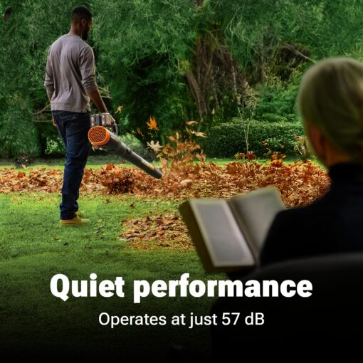 WORX Nitro 40V Cordless Leaf Blower, Quiet Electric Leaf Blower Cordless with Battery and Charger for Lawn Care Up to 180 MPH & 530 CFM, PowerShare, WG581.1 - Image 7