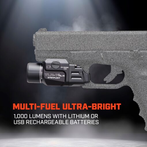 Streamlight 69458 TLR-7 HL-X USB 1000-Lumen Rechargeable Rail Mounted Weapon Light, Includes Interchangeable High and Low Switches, Black - Image 7