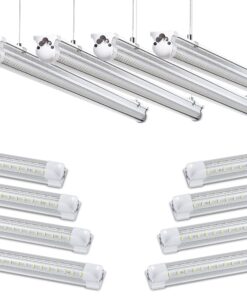 Skymoatled 8Pack 8FT LED Shop Light Garage Light,100W 5000K Daylight Color 15500LM Super Bright,Hanging or Surface Mount,Plug and Play,Linkable T8 LED Tube Lights for Garage,Warehouse, Workshop