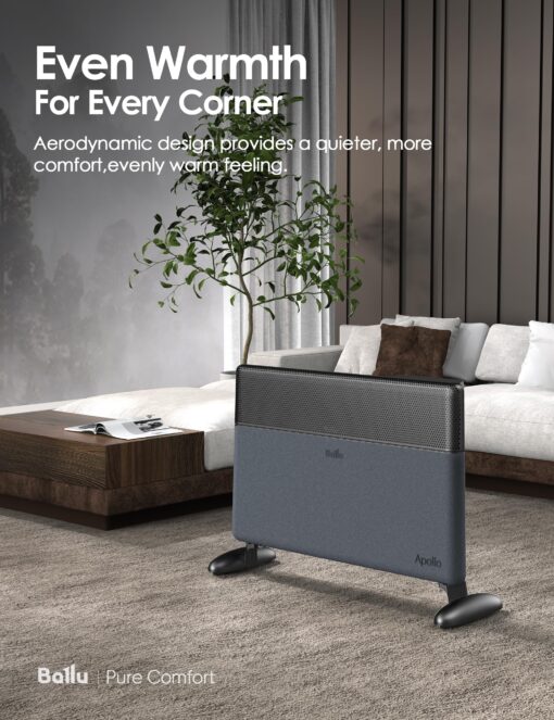 Ballu Convection Panel Space Heater,Whole Room Heater for Indoor Use Large Room with LED Display Remote,Wifi App,Portable Standing Wall Mount,Electric Heaters for Bedroom,Living room,Work with Alexa - Image 3