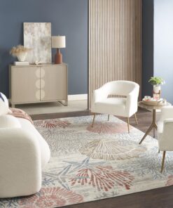 Nourison Pompeii Multicolor 7'10" x 9'10" Area Rug Easy Clean, Non Shedding, Bed Room, Living Room, Dining Room, Kitchen (8' x 10')