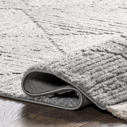 nuLOOM Kerry Geometric 8x10 Area Rug for Living Room Bedroom Dining Room Kitchen, Light Grey - Image 5