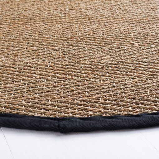 SAFAVIEH Natural Fiber Collection Area Rug - 10' Square, Natural & Black, Border Herringbone Seagrass Design, Easy Care, Ideal for High Traffic Areas in Living Room, Bedroom (NF115C) - Image 4