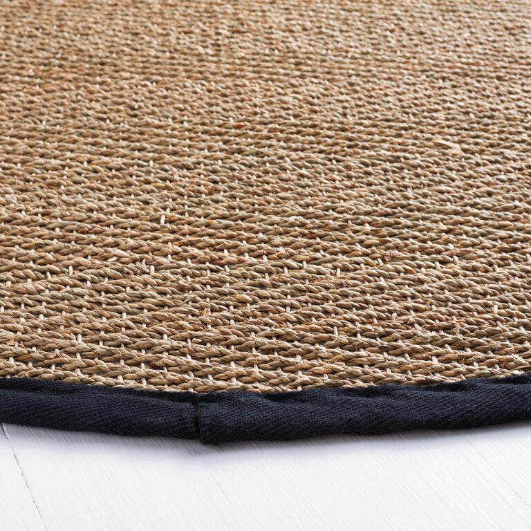 SAFAVIEH Natural Fiber Collection Area Rug - 10' Square, Natural & Black, Border Herringbone Seagrass Design, Easy Care, Ideal for High Traffic Areas in Living Room, Bedroom (NF115C) - Image 4