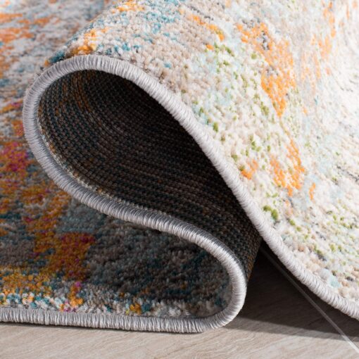 SAFAVIEH Madison Collection Area Rug - 9' x 12', Grey & Orange, Modern Abstract Design, Non-Shedding & Easy Care, Ideal for High Traffic Areas in Living Room, Bedroom (MAD460F) - Image 5