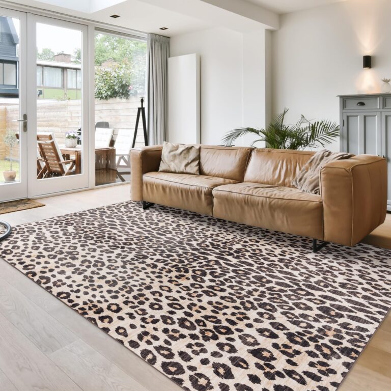 Gertmenian Indoor Boho Area Rug - 9x13 Extra Large, Non Slip, Super Strong, Ideal for High Traffic Areas in Bedroom, Living Room, Kitchen - Lennie, Leopard, 24588 - Image 2
