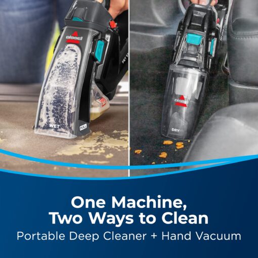 BISSELL Stain Eraser Duo, 2-in-1 Cordless Portable Deep Cleaner and Hand Vacuum with PET PRO OXY Spot & Stain Formula, 3705, Black - Image 7