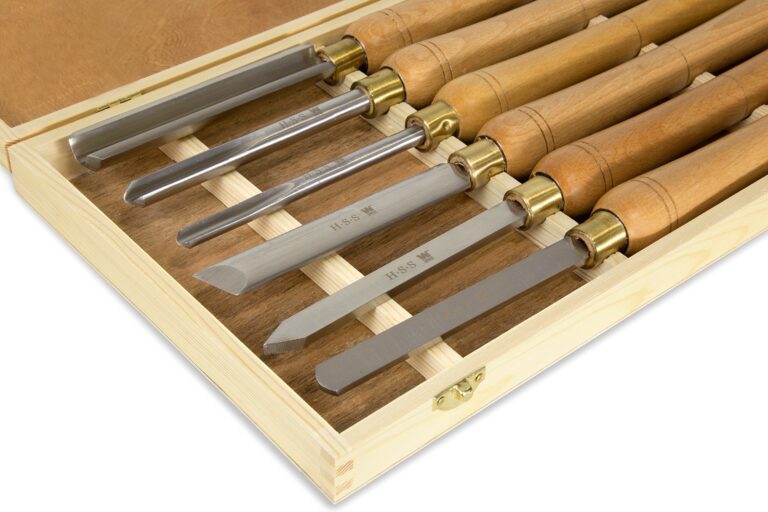 WEN LA3421 3.2-Amp 8-Inch by 13-Inch Variable Speed Mini Benchtop Wood Lathe, Black & CH11 6-Piece Artisan Chisel Set with 6-Inch High-Speed Steel Blades and 10-Inch England Beech Handles - Image 3