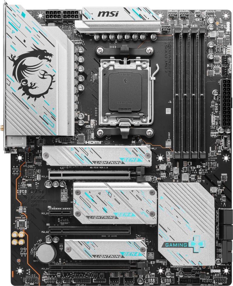 MSI X670E GAMING PLUS WIFI Gaming Motherboard (AMD Ryzen 9000/8000/7000 Series Processors, AM5, DDR5, PCIe 5.0, SATA 6Gb/s, M.2 slots, USB 3.2 Gen 2, Wi-Fi 6E, Bluetooth 5.3, 2.5Gbps LAN, HDMI/DP,ATX) - Image 7