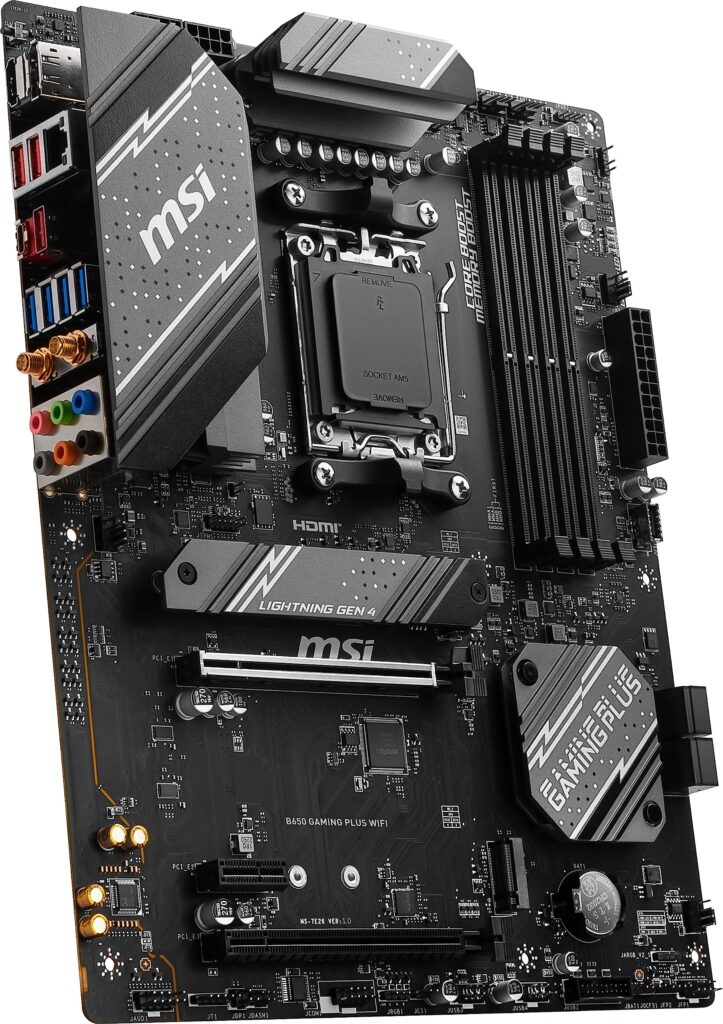 MSI B650 Gaming Plus WiFi Gaming Motherboard (AMD Ryzen 9000/8000/7000 Series Processors, AM5, DDR5, PCIe 4.0, M.2, SATA 6Gb/s, USB 3.2 Gen 2, HDMI/DP, Wi-Fi 6E, Bluetooth 5.3, 2.5Gbps LAN, ATX) - Image 5