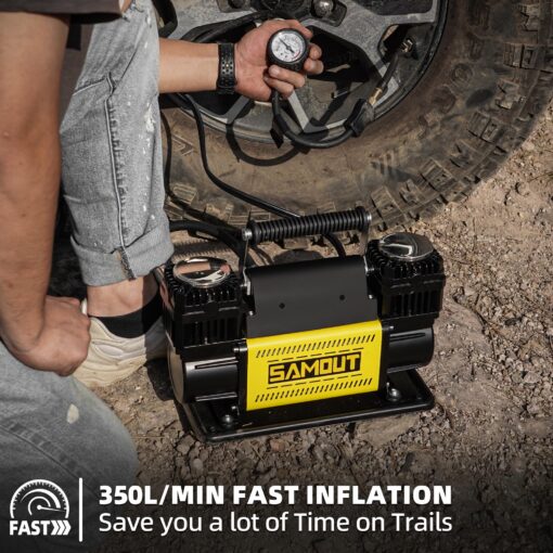 SMAOUT 12V Air Compressor, Offroad Portable Inflator 12.3 CFM, Air Pump Max 150PSI for Heavy-Duty Tire, 4x4 Vehicle, SUV, RV - Image 5