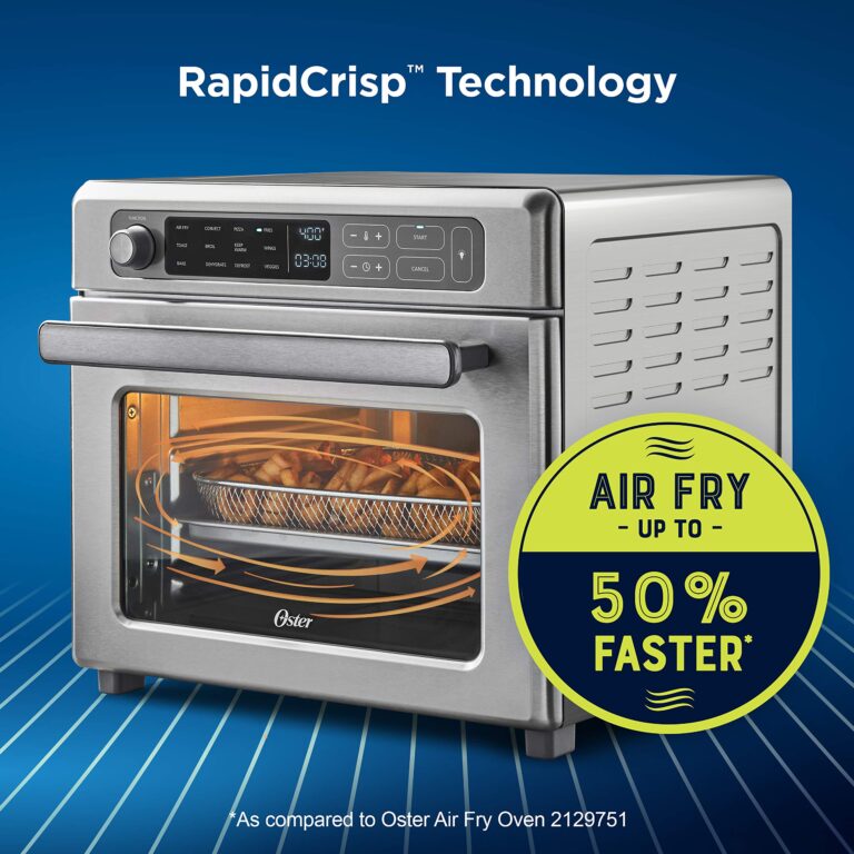 Oster Digital Air Fryer Oven with RapidCrisp, Stainless Steel, 12-Function Countertop Oven with Convection,Silver - Image 5