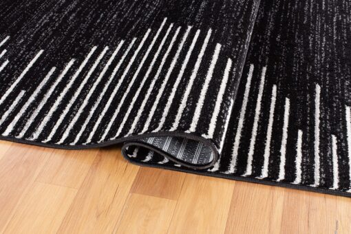 Rugshop Bohemian Stripe Stain Resistant High Traffic Living Room Kitchen Bedroom Dining Home Office Area Rug 8'x10' Black - Image 9