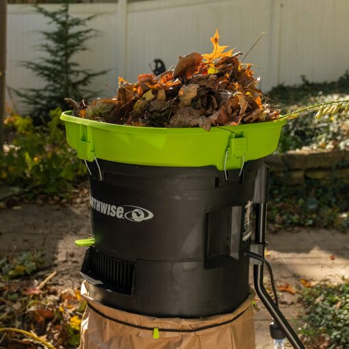 Earthwise LM71313 Amp 13-Inch Corded Electric Leaf Mulcher/Shredder, Green - Image 5