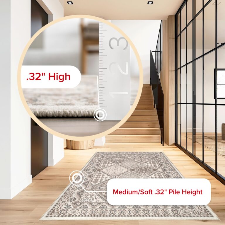 nuLOOM 8' Square Becca Traditional Tiled Area Rug, Becca Beige, Faded Transitional Design, Stain Resistant, for Bedroom, Dining Room, Living Room, Hallway, Office, Kitchen, Entryway - Image 7