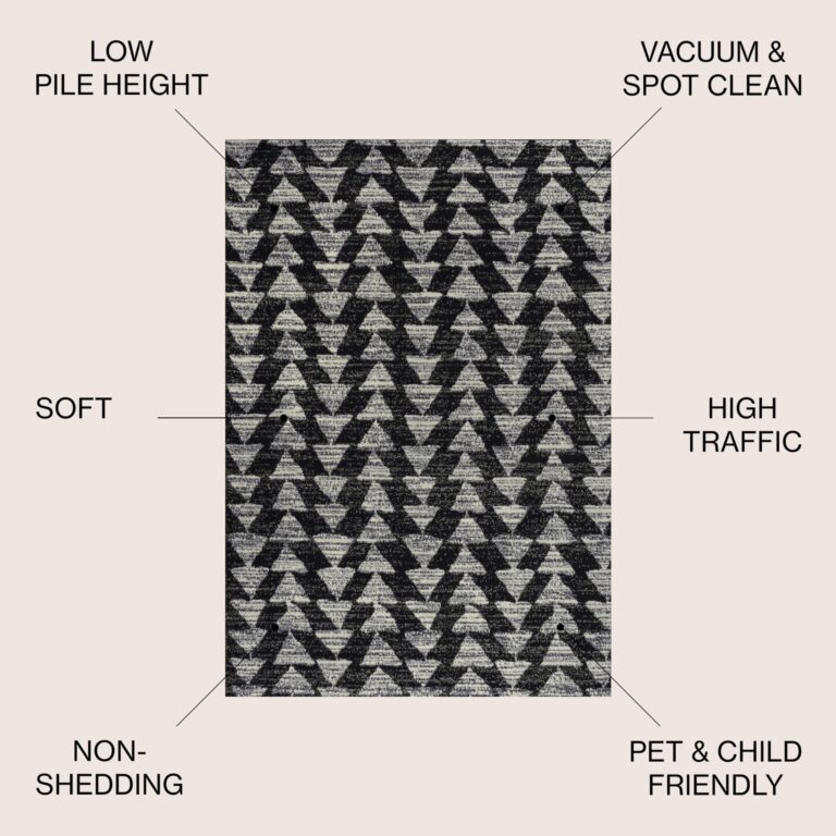 JONATHAN Y MOH206C-5 Aisha Moroccan Triangle Geometric Area Rug, Contemporary, Modern, Scandinavian, Minimalistic for Living Room, Dining Room, Bedroom, Kitchen, Black/Cream, 5 X 8 - Image 7