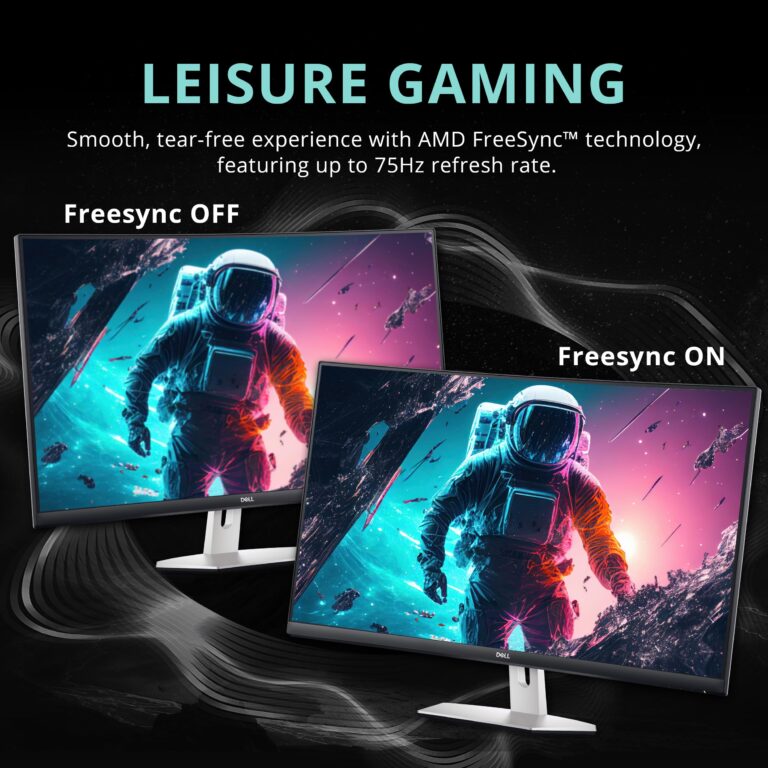Dell S3222HN 32" FHD Curved Monitor, 75Hz AMD FreeSync Display, 3000:1 Contrast Ratio, 99% sRGB Coverage, Tilt Adjustment, 4 ms Response Time, VA Panel, HDMI, Silver - Image 8