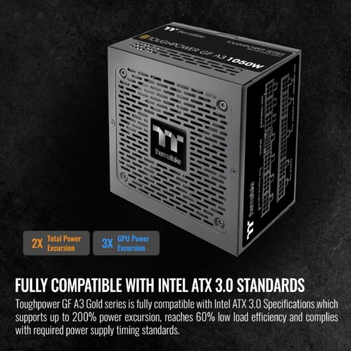 Thermaltake Toughpower GF A3 1050W, True 600W 12VHPWR Connectors on PSU & NVIDIA RTX 40 Series, ATX 3.0/PCI-E 5.0, 80+ Gold, SLI/Crossfire Ready Power Supply, PS-TPD-1050FNFAGU-L, 10 Year Warranty - Image 5