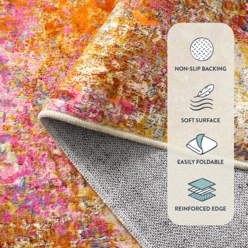 Lahome Modern Abstract Area Rugs 9x12 Living Room Rug Non Slip, Washable Colorful 9x12 Area Rug for Bedroom Girls Nursery, Soft Large Accent Carpet for Dining Room Table Office Home Decor - Image 7