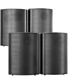 STUDIOFINIX 800W 6.5 Inch Outdoor Bluetooth Speakers Waterproof Wired with Multifunctional Amplifier Wall Mount Weatherproof Loudspeaker System for Patio Garden Poolside Home(4 Speakers,Black)
