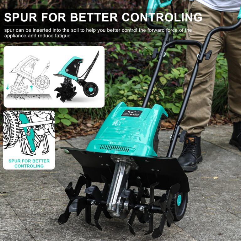 IncwBo Tiller Cultivator 17 inch 15 Amp 6 Steel Tines Tillers for Gardening Electric Rototiller for Garden Yard - Image 4