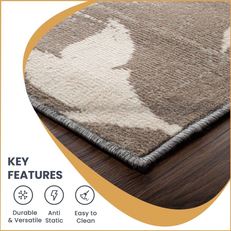 Superior Indoor Area Rug, Jute Backed, Perfect for Office, Living/Dining Room, Bedroom, Kitchen, Hallway, Entryway, Floor, Modern Floral Patchwork Decor, Pastiche Collection, 9' x 12', Ivory - Image 6