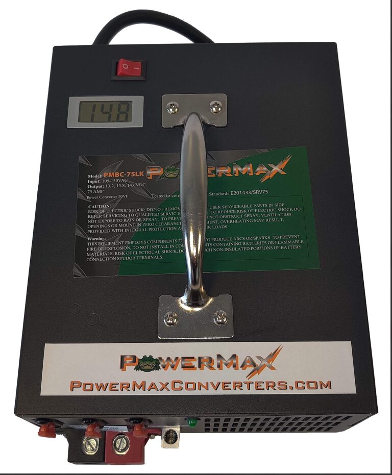 PowerMax PMBC-75 75 Amp 12V Battery Charger with Clamps - Image 8