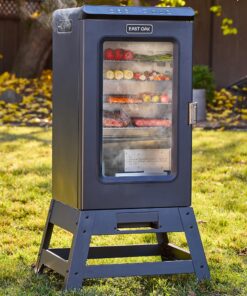 EAST OAK Ridgewood Pro 30" Electric Smoker, Smoker with Leg Kit & Glass Door, Side Wood Chip Loader, 725 Sq Inches of Cooking, Digital Control, Night Blue