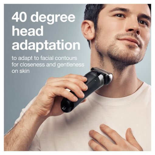 Braun Electric Razor for Men, Series 8 8457cc Electric Foil Shaver with Precision Beard Trimmer, Cleaning & Charging SmartCare Center, Galvano Silver - Image 6