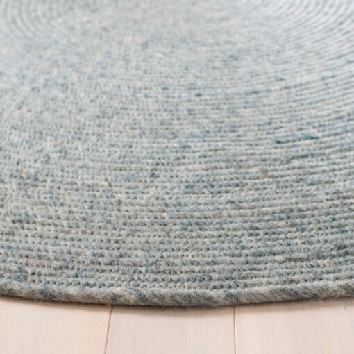 SAFAVIEH Braided Collection 7' Round Turquoise BRD901K Handmade Country Cottage Reversible Wool Entryway Foyer Living Room Bedroom Kitchen Area Rug - Image 6
