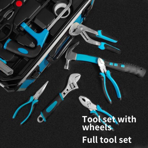 Arcwares 799pcs Aluminum Trolley Case Tool Set Silver, House Repair Kit Set, Household Hand Tool Set, with Tool Belt - Image 8