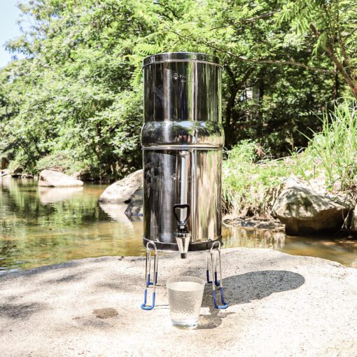 FACHIOO Gravity-Fed Water Filter System, NSF/ANSI 42&372 Standard, 2.25G Stainless-Steel Countertop System with 2 Black Elements, 2 Fluoride, Metal Water Level Spigot, Reduces Fluoride and Chlorine - Image 6