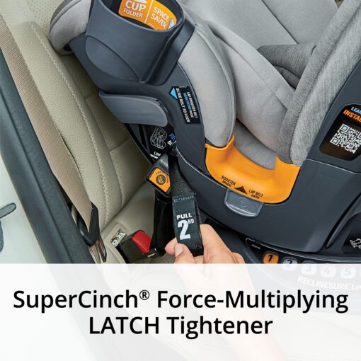 Chicco OneFit ClearTex All-in-One Car Seat, Slim Design, Rear-Facing Seat for Infants 5-40 lbs., Forward-Facing 25-65 lbs., Booster 40-100 lbs., Convertible Car Seat | Slate/Grey - Image 10