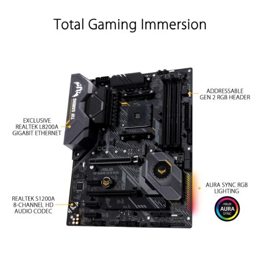 ASUS AM4 TUF Gaming X570-Plus AM4 Zen 3 Ryzen 5000 & 3rd Gen Ryzen ATX Motherboard with PCIe 4.0, Dual M.2, 12+2 with Dr. MOS Power Stage, HDMI - Image 4