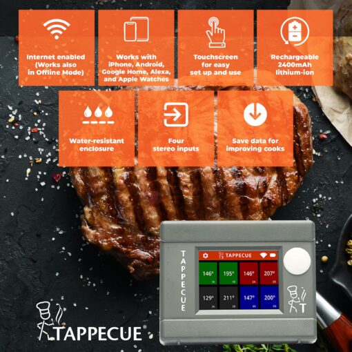 Tappecue AirProbe Deluxe Bundle - Smart WiFi and Wireless Meat Thermometer for Cooking, Internet Enabled Cloud Storage & Alarm, Works with Android & iOS Apps - Image 8