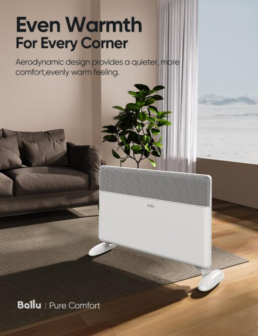 Ballu Convection Panel Space Heater,1500W Whole Room Heater for Indoor Use Large Room with Program Thermostat,Wifi App,Remote,Portable Standing Wall Mount Electric Space Heater Indoor,Work with Alexa - Image 4