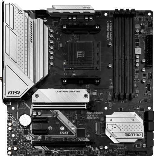 MSI MAG B550M Mortar MAX WiFi Gaming (AMD Ryzen 5000 Series, AM4, DDR4, PCIe 4.0, SATA 6Gb/s, M.2, USB 3.2 Gen 2, HDMI/DP, Wi-Fi 6E, Bluetooth 5.2, 2.5Gbps LAN, Micro ATX) - Image 6