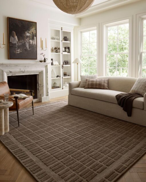 Loloi Chris Loves Julia Bradley Collection, Cocoa & Cocoa, 2'-6" x 9'-9" Runner Rug – Classic Striped Area Rugs for Living Room, Bedroom, Entryway & Hallway, High Traffic Area Home Decor Rug