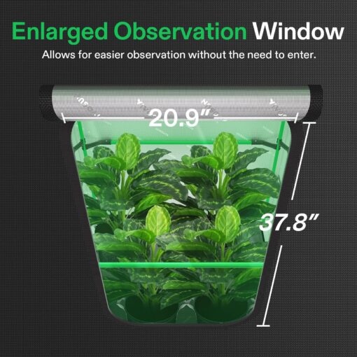 VIVOSUN P558 60"×60"×80" PRO Grow Tent, with Thick 1 inch Poles, Strengthened High Reflective Mylar Oxford Fabric, Extra Hanging Bars & High CFM Kit for Hydroponics Indoor Plant for AeroLight A200SE×3 - Image 7