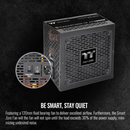 Thermaltake Toughpower GF A3 1050W, True 600W 12VHPWR Connectors on PSU & NVIDIA RTX 40 Series, ATX 3.0/PCI-E 5.0, 80+ Gold, SLI/Crossfire Ready Power Supply, PS-TPD-1050FNFAGU-L, 10 Year Warranty - Image 3