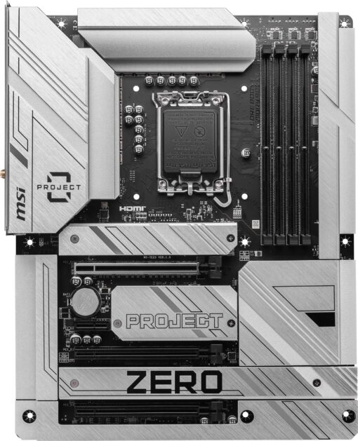 MSI Z790 Project Zero Gaming Motherboard (Support 14th/13th/12th Gen Intel Processors, LGA 1700, DDR5, PCIe 5.0, M.2 Slots, 2.5Gbps LAN, USB 3.2 Gen2, HDMI/DP, Wi-Fi 7, Bluetooth 5.4, ATX) - Image 8