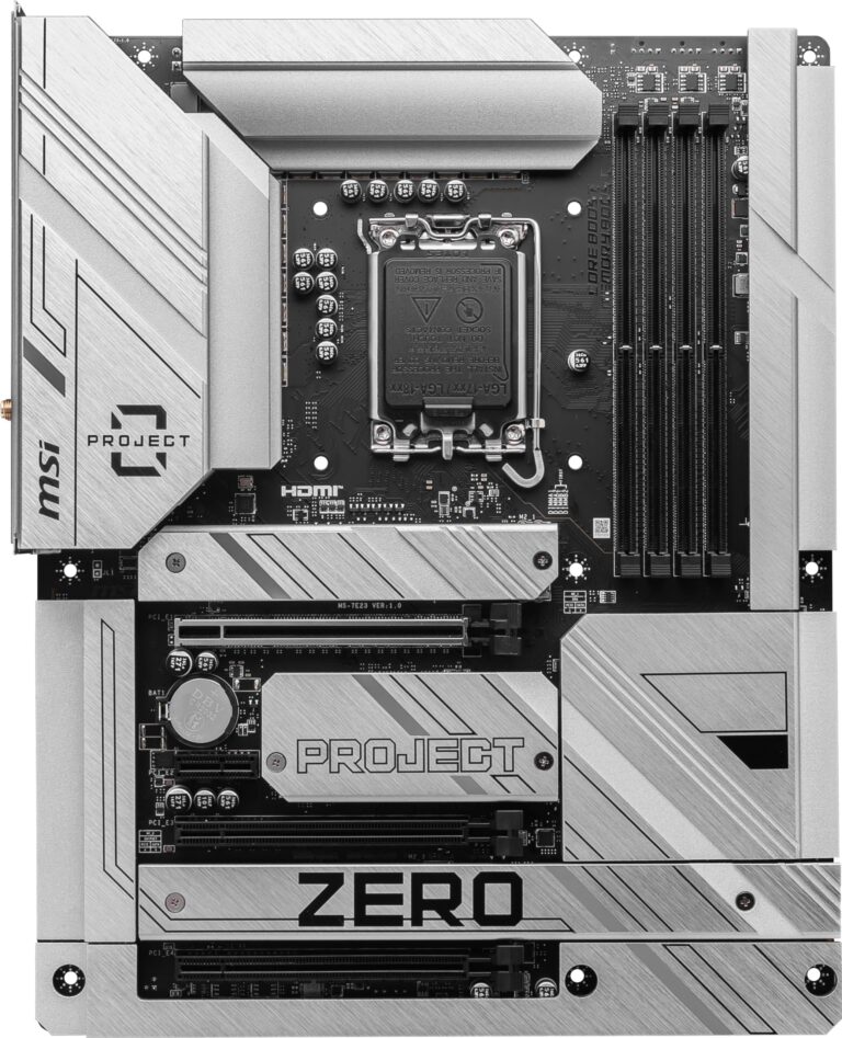 MSI Z790 Project Zero Gaming Motherboard (Support 14th/13th/12th Gen Intel Processors, LGA 1700, DDR5, PCIe 5.0, M.2 Slots, 2.5Gbps LAN, USB 3.2 Gen2, HDMI/DP, Wi-Fi 7, Bluetooth 5.4, ATX) - Image 8