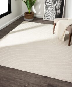 LUXE WEAVERS Modern Geometric Wave Cream 8x10 Area Rug