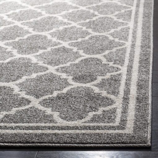 SAFAVIEH Amherst Collection X-Large Area Rug - 11' x 15', Dark Grey & Beige, Moroccan Trellis Design, Non-Shedding & Easy Care, Ideal for High Traffic Areas in Living Room, Bedroom (AMT422R) - Image 3