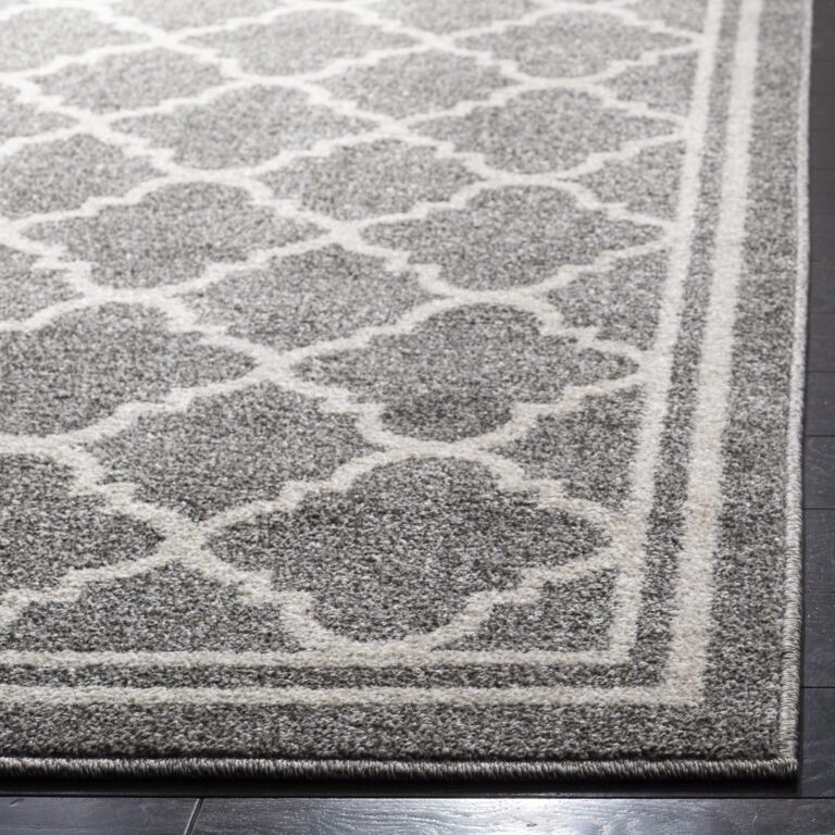 SAFAVIEH Amherst Collection X-Large Area Rug - 11' x 15', Dark Grey & Beige, Moroccan Trellis Design, Non-Shedding & Easy Care, Ideal for High Traffic Areas in Living Room, Bedroom (AMT422R) - Image 3
