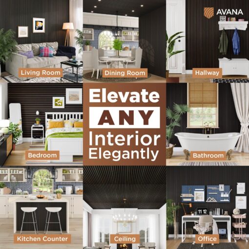 Avana Acoustic Wood Wall Panels – 94.4 X 12.6 Inch Smoke Oak Acoustic Panels 4 PCs – Wall Panels For Interior Wall Decor For Homes, Offices, Studios – Sturdy And Durable Wood Panels For Wall - Image 6