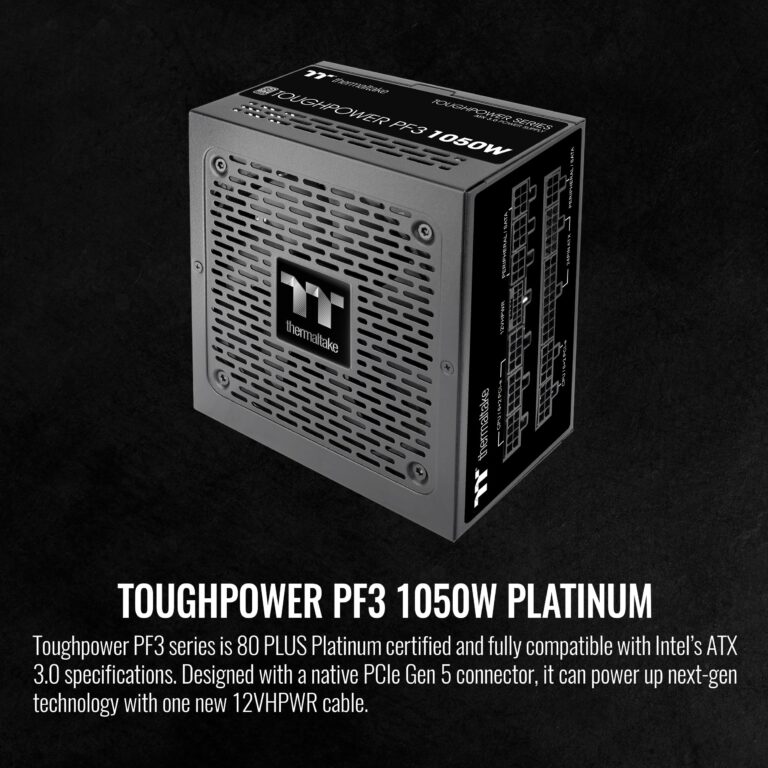 Thermaltake Toughpower PF3 ATX 3.0 1050W 80+ Platinum Full Modular SLI/Crossfire Ready Power Supply; PCIe 5.0 12VHPWR Connector Included; 10 Year Warranty; PS-TPD-1050FNFAPU-L - Image 6