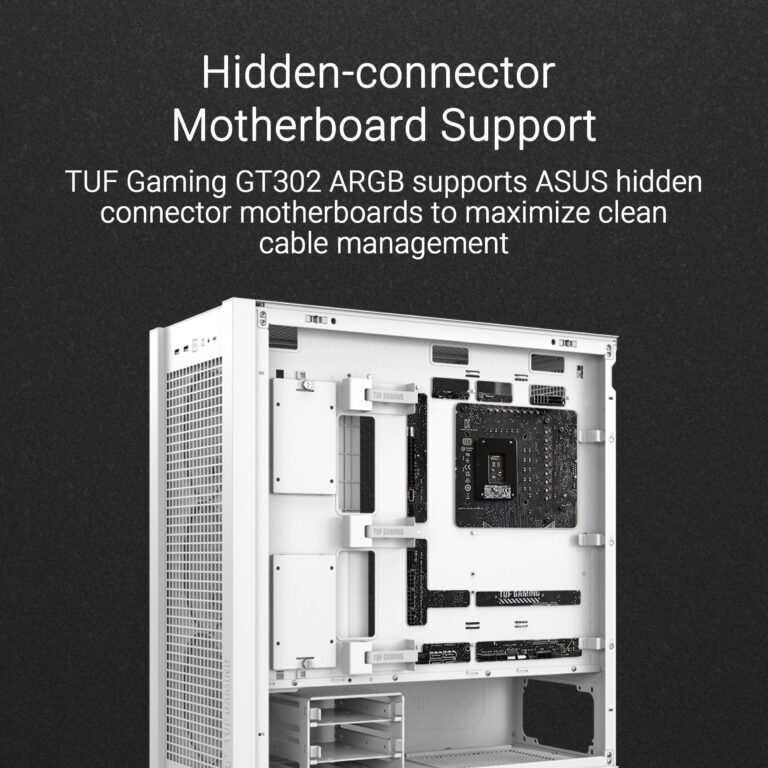 ASUS TUF Gaming GT302 ARGB ATX Mid-Tower Case Four 140 x 28 mm ARGB Fans for high Airflow and Static Pressure, Interchangeable Side Panel, Detachable top Panel, Hidden-Connector Motherboard Support - Image 23